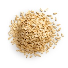 Obraz premium Oats top view isolated on a white background