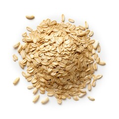 Obraz premium Oats top view isolated on a white background