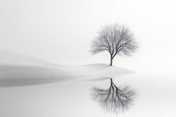 Thoughtful human Embodying Self-Reflection and Self-Awakening, Centered on a Minimalist environment Background, the concept of soul healing, Graphic Resources, Wallpapers, illustration, 