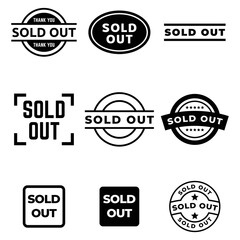 Obraz premium Set of Sold stamp logo. Vector illustration for web design