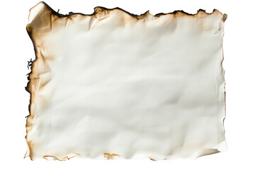 Burnt paper sheet mockup on transparent background