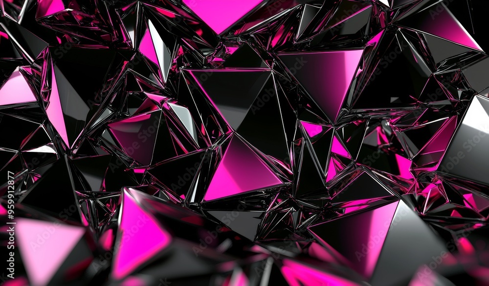 Poster 3d rendering of a chaotic surface with distorted lines and a modern background. synthetic polygonal 