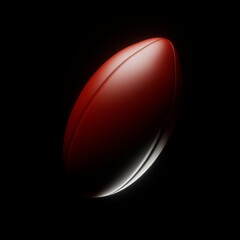 Orange rugby ball on a black background