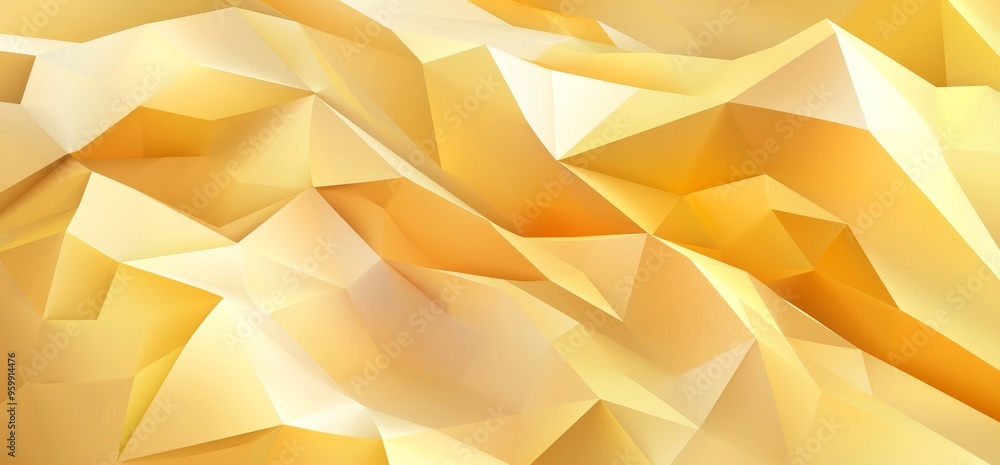 Poster background and texture of a yellow low polygonal abstract.