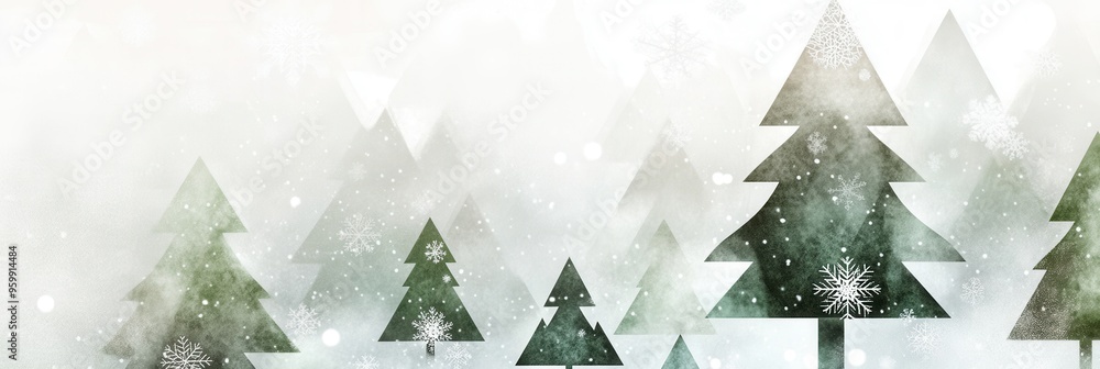 Leinwandbilder a tranquil winter forest showcases christmas trees formed from abstract triangles of different sizes