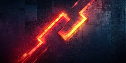 Glowing Arrow of Light Beams in Motion Speed and Direction