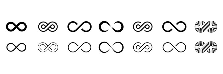 infinity set icon, infinity symbol, infinity vector