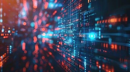 Abstract Digital Data Visualization with Vibrant Charts and Trend Lines