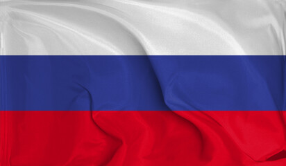 An up close view of Russia flag flying textures