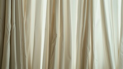 Fototapeta premium Close-Up of White Curtain with Soft Folds