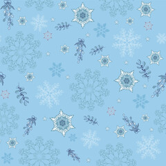 Non-Directional Ditsy Holiday design ,winter wonderland 
