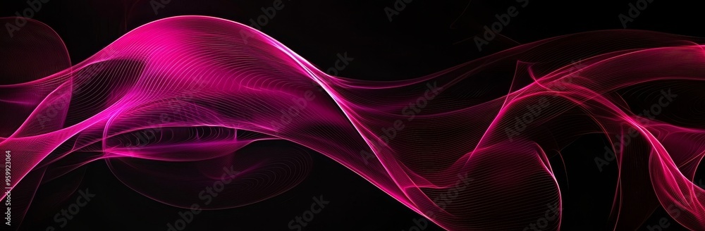 Poster in the background there is an abstract pink and black background with a gradient that is made up of 