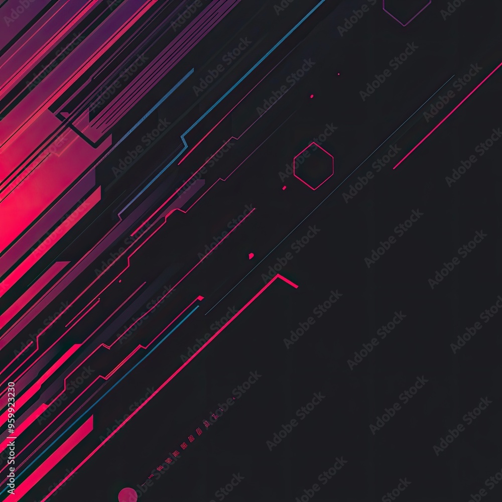 Poster a dynamic abstract background featuring vibrant lines and geometric shapes in pink and blue tones on