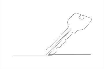 key continuous line vector illustration design