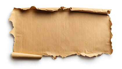 square piece of paper with torn edges isolated on white background ripped brown paper texture