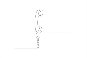 telephone receiver continuous line vector illustration design