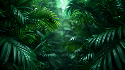 Fototapeta premium Exuberant Tropical Forest With Vibrant Wildlife.