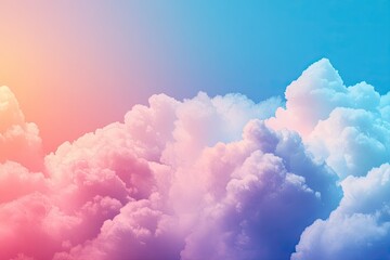 Vibrant clouds light up the sky with shades of pink and blue, creating a serene and dreamy atmosphere.