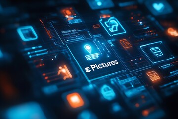 Digital Interface with 'ePictures' Text