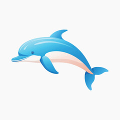 Obraz premium Cute cartoon dolphin illustration