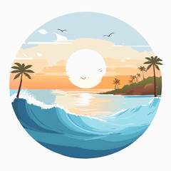 background of the ocean and sunset