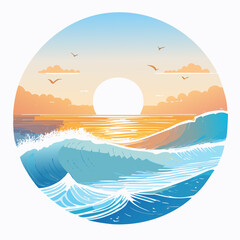 background of the ocean and sunset