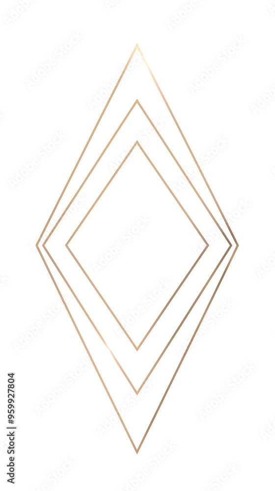 Poster elegant minimalist diamond line frame on white background with copy space