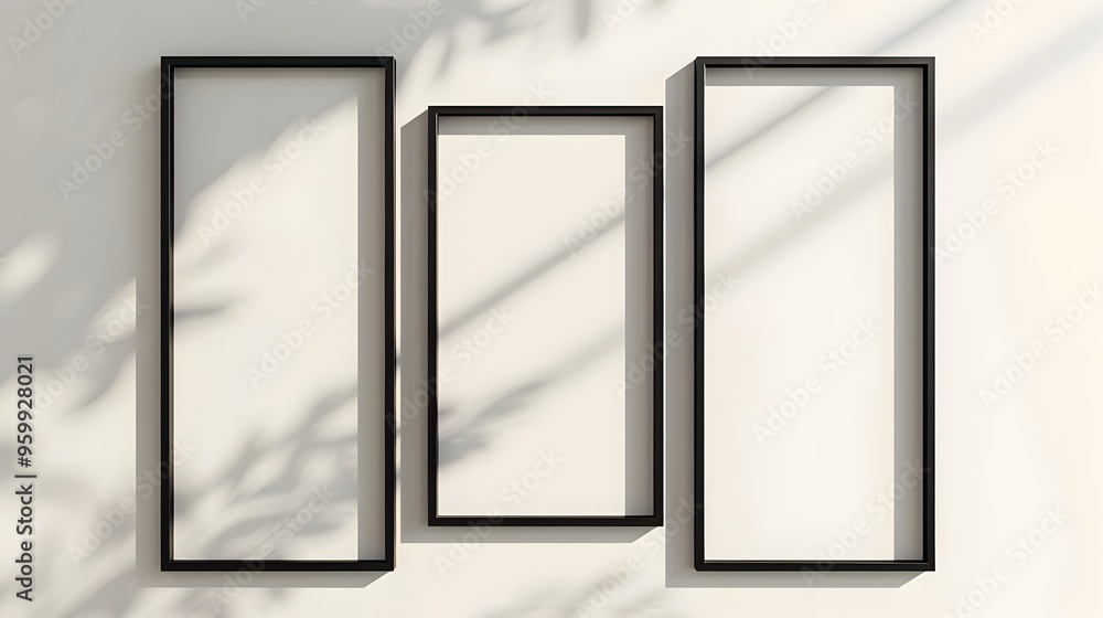 Aufkleber classic minimalist line frames on white background with shadow effect for professional documents