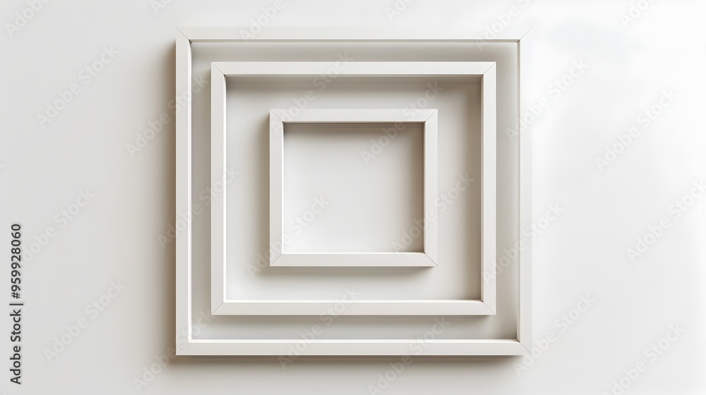 Aufkleber classic square line frame with inner shadow effect for professional documents