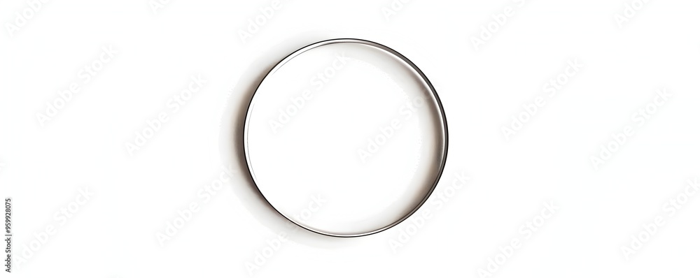 Poster minimalist circular line frame with thin border on white background