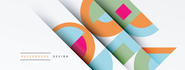 Geometric design abstract background - circles squares