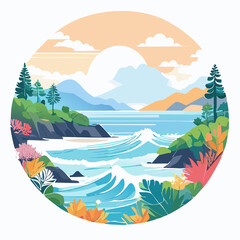 seascape with beautiful nature colors