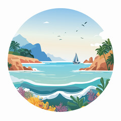 seascape with beautiful nature colors