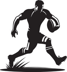 football rugby player vector design clipart flat style artwork