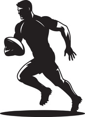 football rugby player vector design clipart flat style artwork