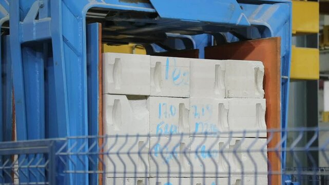 ready bricks for construction awaiting shipment to the warehouse
