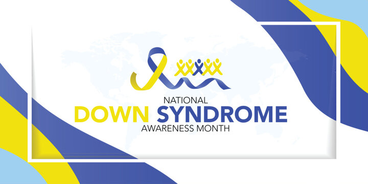 Down Syndrome awareness month is observed every year in October, it is a condition in which a person has an extra chromosome, they are small packages of genes in the body. vector illustration
