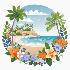 seascape with beautiful nature colors of the sunset; summer time