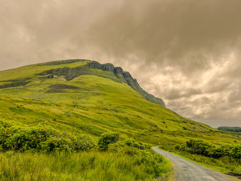 Benbulbin Mountain Under Dramatic Cloudy Skies in County Sligo, Ireland