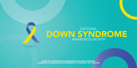 Down Syndrome awareness month is observed every year in October, it is a condition in which a person has an extra chromosome, they are small packages of genes in the body. vector illustration