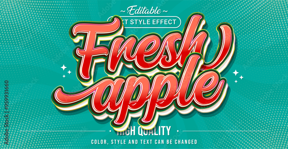 Poster Editable text style effect - Fresh Apple text style theme.