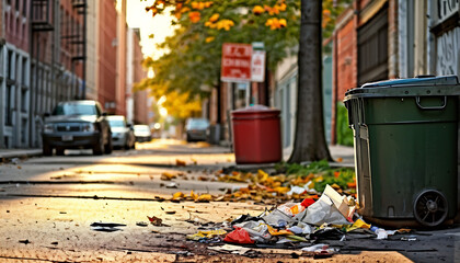garbage bin in the street
