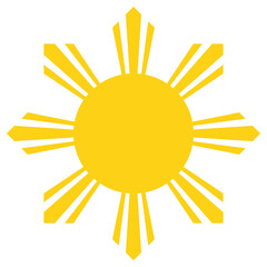 Official design of the Philippines eight-ray sun with 3.75-spacing. Vector illustration