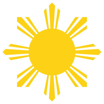 Official design of the Philippines eight-ray sun with 3.75-spacing. Vector illustration