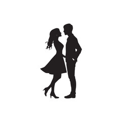 Silhouette of Couple. Couple love vector logo. husband and wife illustration. happy valentine day artwork
