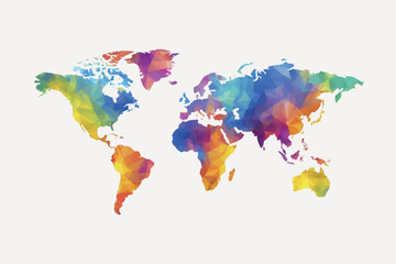 Colorful abstract world map