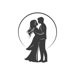 Silhouette of Couple. Couple love vector logo. husband and wife illustration. happy valentine day artwork