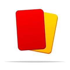 Football referee red and yellow card vector isolated illustration