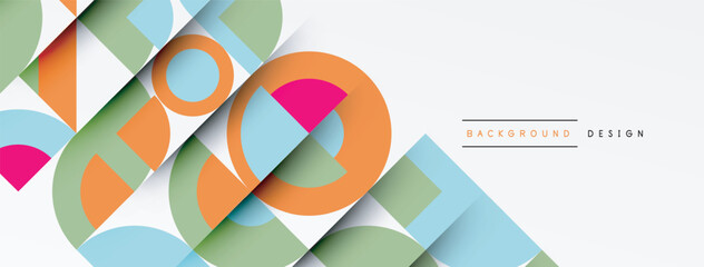 Geometric design abstract background - circles squares