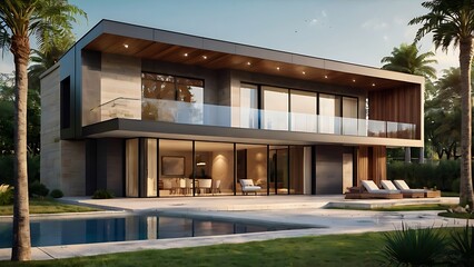 Fototapeta premium modern interior of villa